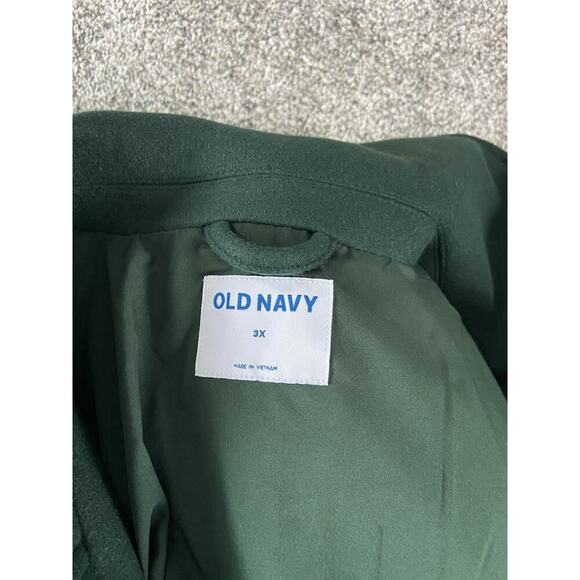 Old Navy Women's Plus Size 3x Double Breast Oversized Peacoat Pockets Dark Green - Picture 4 of 6